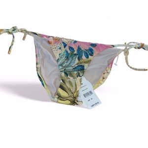 NWT PQ Pilyq Oasis OSS Embroidered Beaded Tie Full Bikini Swim Bottom Swimsuit